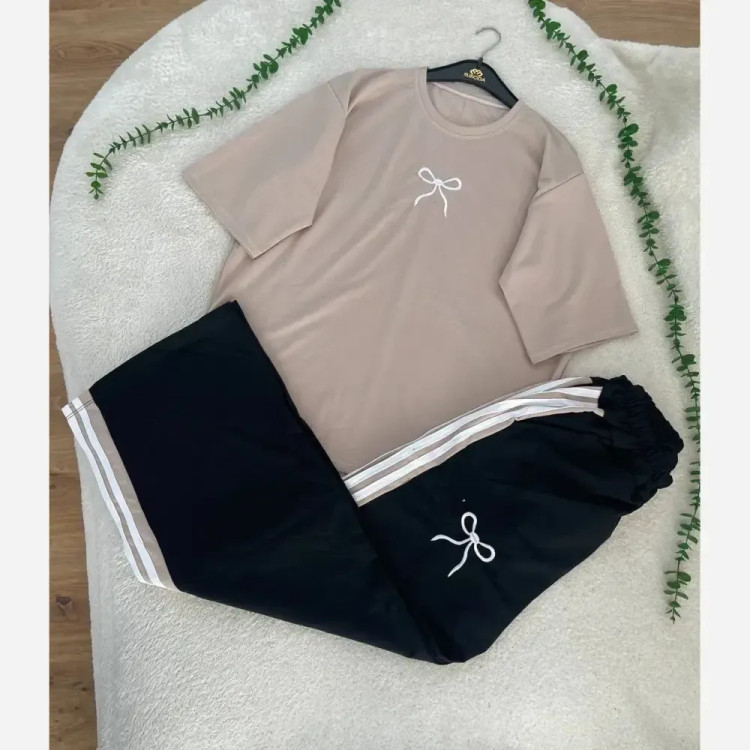 تیشرت شلوار پاپیونی دورس گلکسی فری سایز زنانه | مناسب سایز 36 تا 48