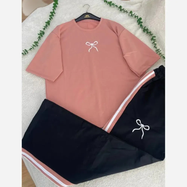 تیشرت شلوار پاپیونی دورس گلکسی فری سایز زنانه | مناسب سایز 36 تا 48