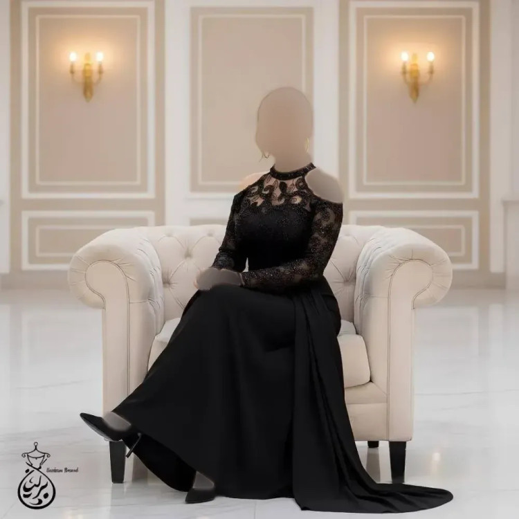 مانتو کرپ غواصی مجلسی زنانه گل برجسته ترک سایز 48 مشکی
