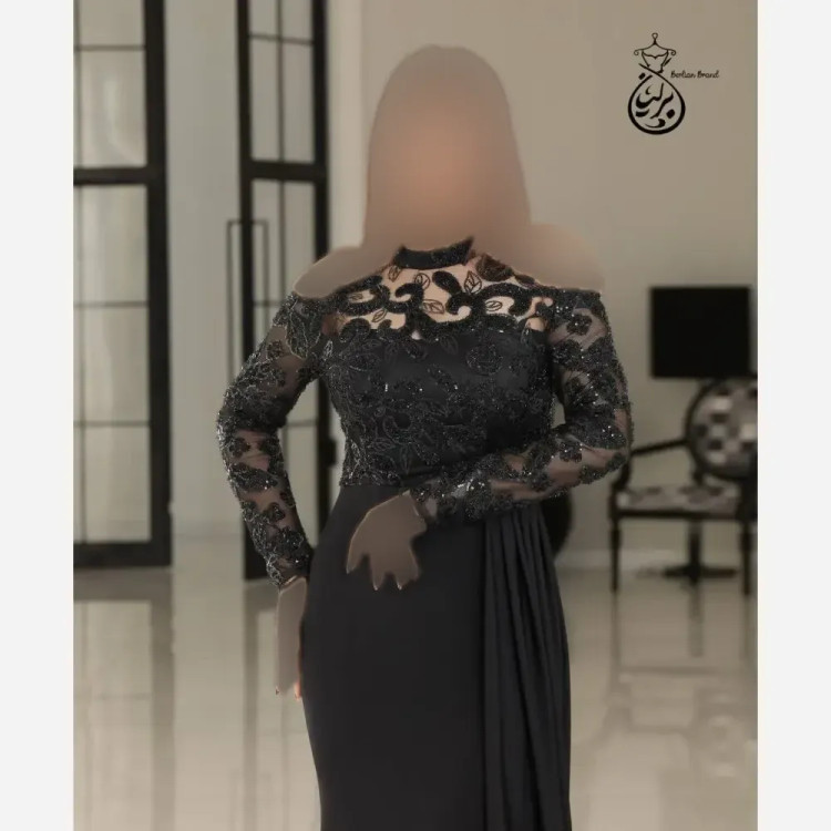 مانتو کرپ غواصی مجلسی زنانه گل برجسته ترک سایز 48 مشکی