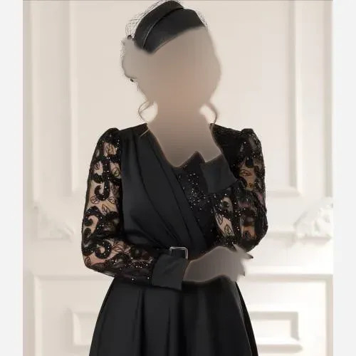 مانتو کرپ غواصی زنانه مجلسی پولکی ترک کد 442 مشکی سایزبندی 40 تا 50