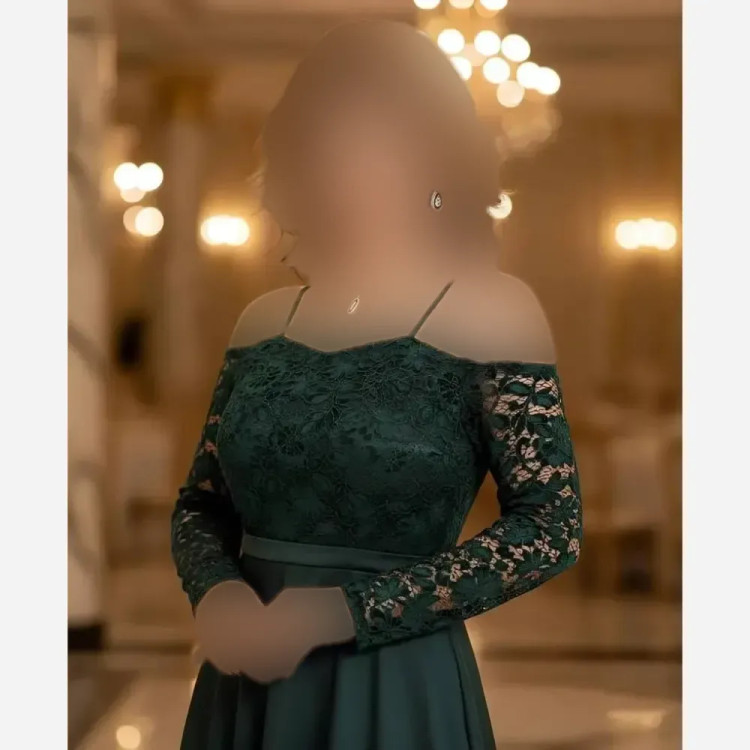 پیراهن مجلسی زنانه گیپور مخمل و ساتن آمریکایی سایزبندی کامل مشکی سبز سورمه ای