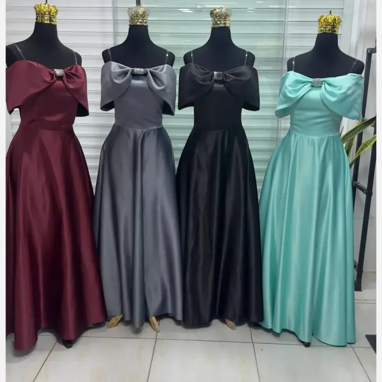 پیراهن مجلسی زنانه ساتن آمریکایی کد 76348 سایزبندی کامل