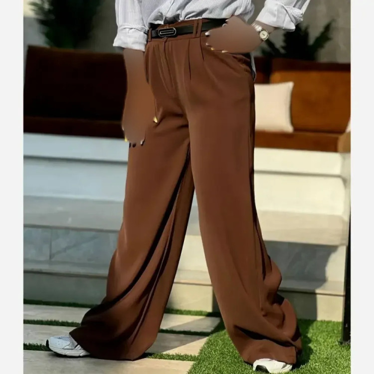 شلوار فول بگ کرپ مرگان زنانه سایز 40 تا 48 | شیک و مجلسی | ریزشی