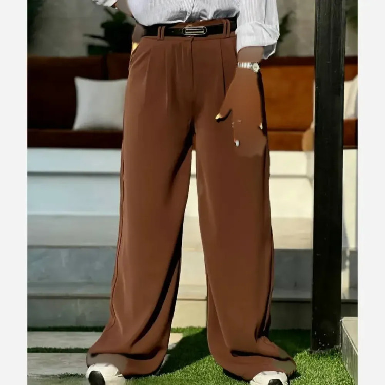 شلوار فول بگ کرپ مرگان زنانه سایز 40 تا 48 | شیک و مجلسی | ریزشی