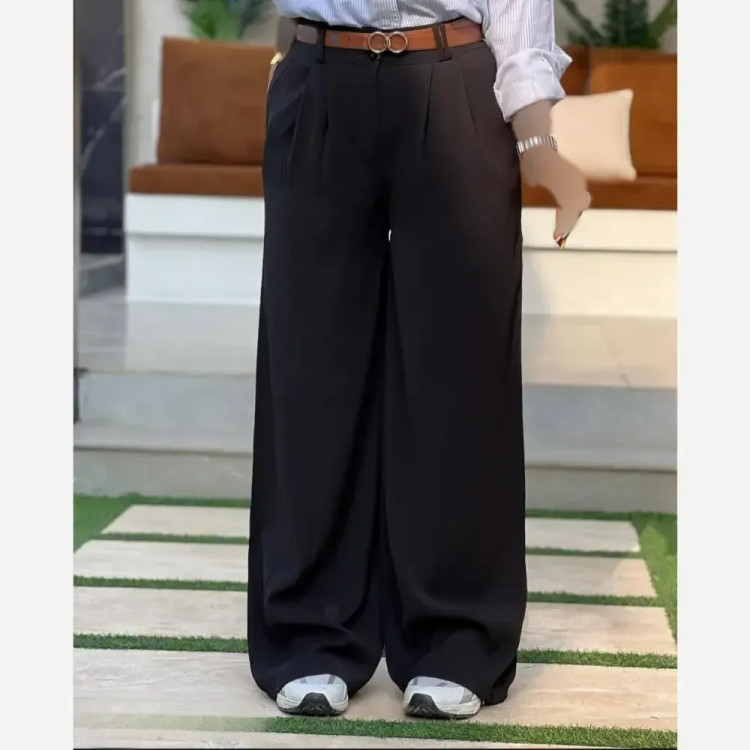 شلوار فول بگ کرپ مرگان زنانه سایز 40 تا 48 | شیک و مجلسی | ریزشی