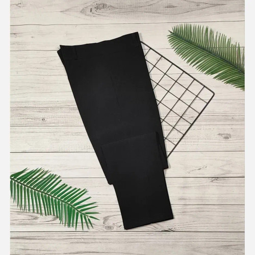 شلوار راسته کرپ دابل گرم بالا زنانه سایز 42 تا 54 قد 100 مشکی سورمه ای قهوه ای