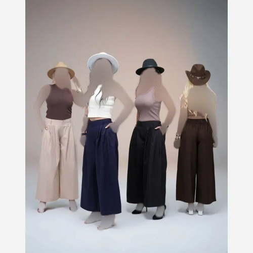 دامن شلواری بگ لینن آنزیم شور مدل رونینا فری سایز زنانه کد 50293