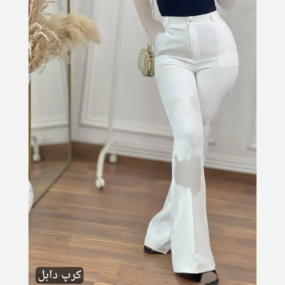 شلوار دمپا گشاد کرپ دابل ترک زنانه - سایزبندی 38 تا 52 - کیفیت عالی