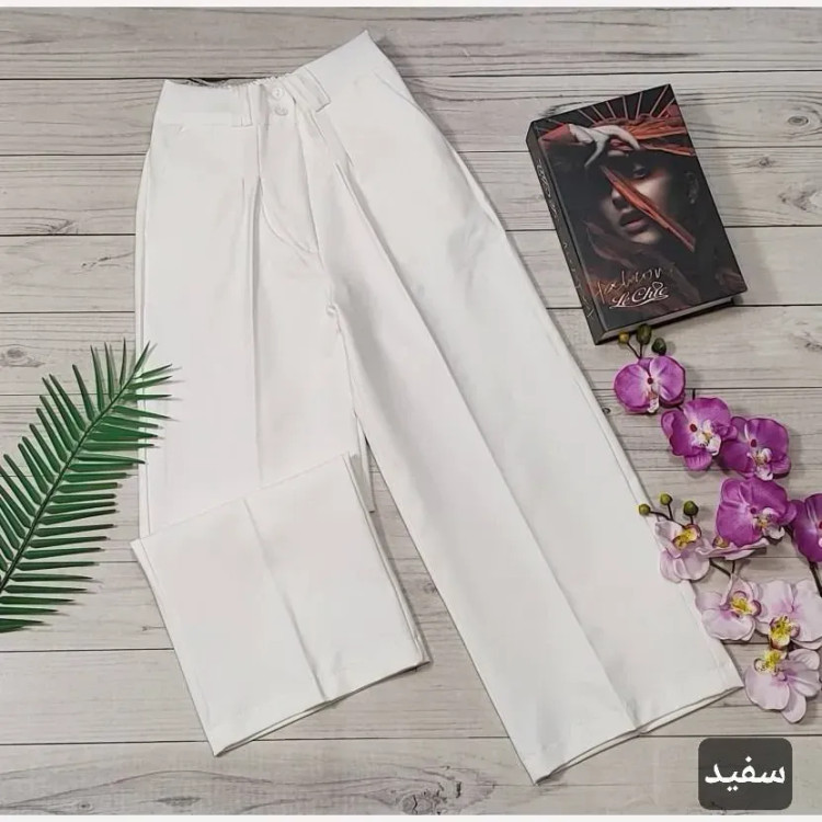 شلوار واید لگ کرپ دابل گرم بالا زنانه سایزبندی 38 تا 48
