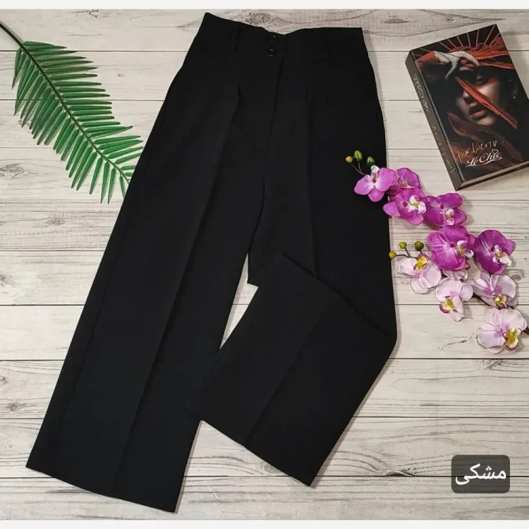 شلوار واید لگ کرپ دابل گرم بالا زنانه سایزبندی 38 تا 48