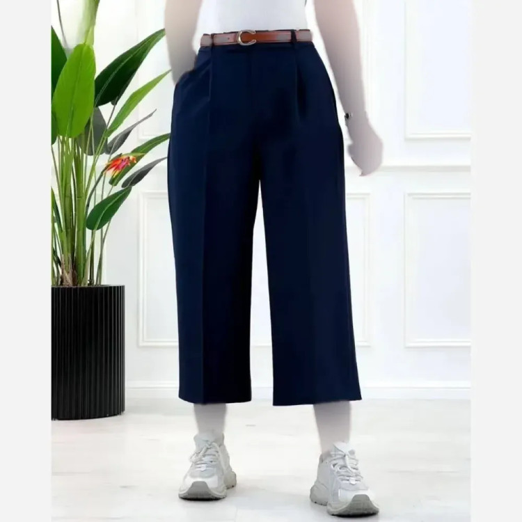 شلوار واید لگ کرپ دابل گرم بالا زنانه سایزبندی 38 تا 48