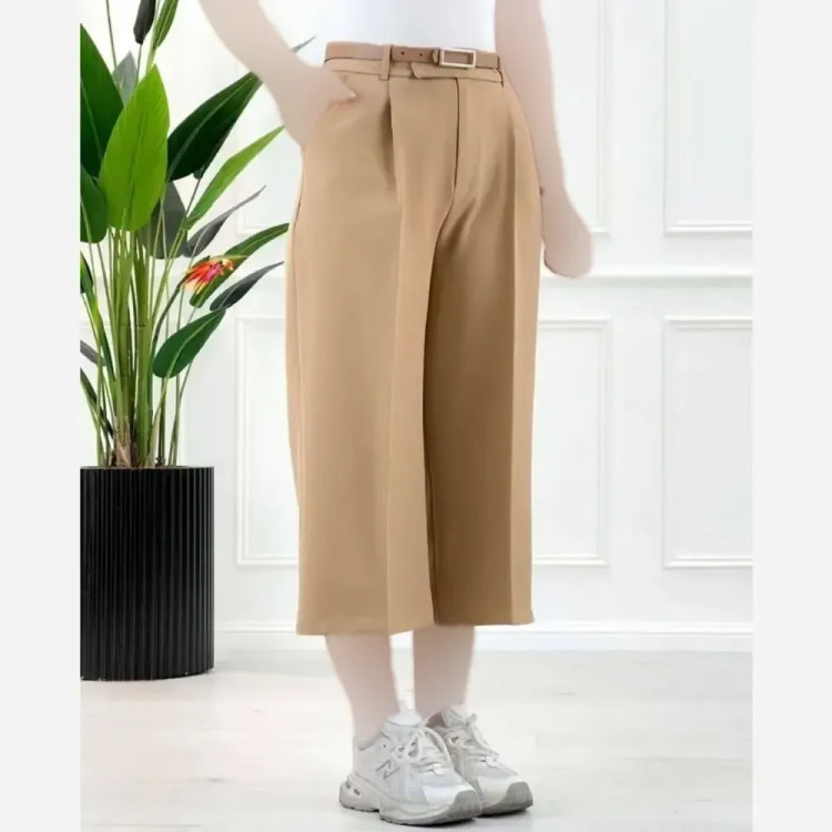 شلوار واید لگ کرپ دابل گرم بالا زنانه سایزبندی 38 تا 48