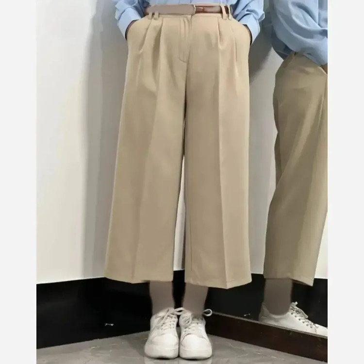 شلوار واید لگ کرپ دابل گرم بالا زنانه سایزبندی 38 تا 48