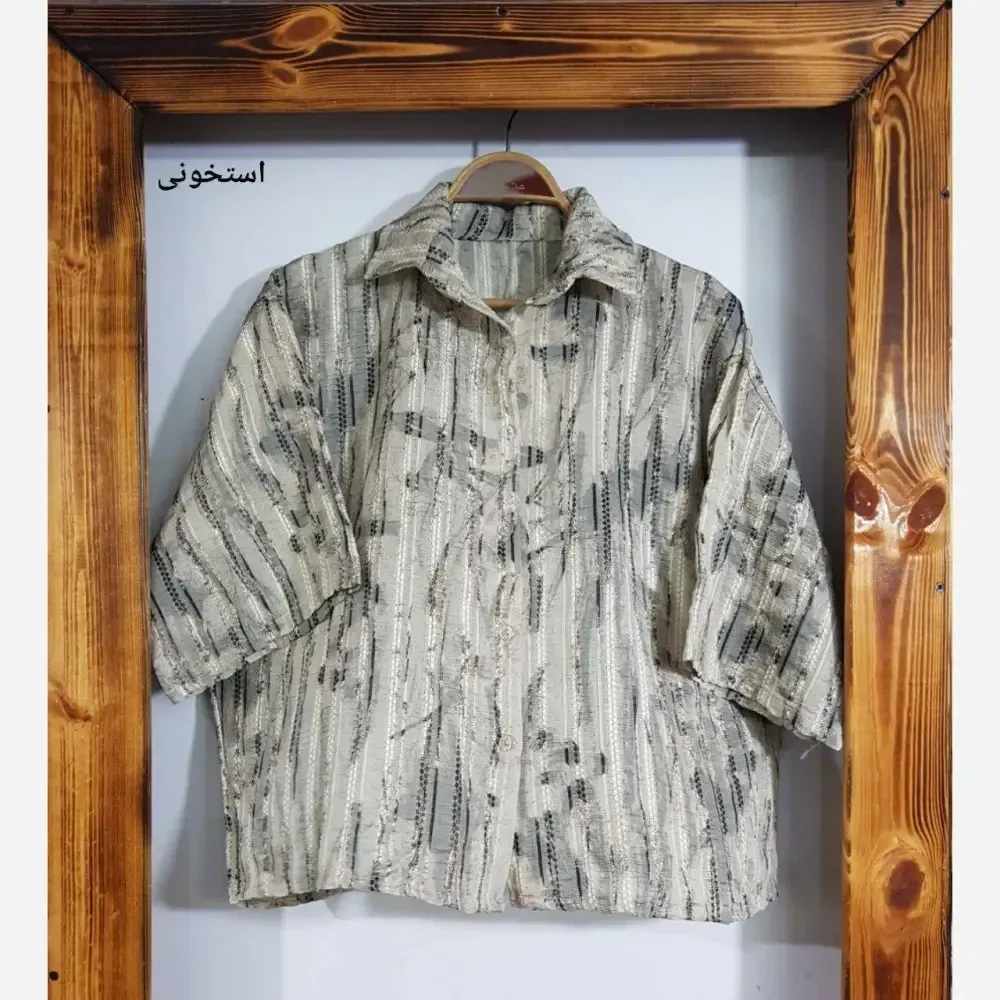 شومیز کوک دوزی گازوییلی فری سایز زنانه شانتون قد 60