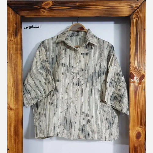 شومیز کوک دوزی گازوییلی فری سایز زنانه شانتون قد 60