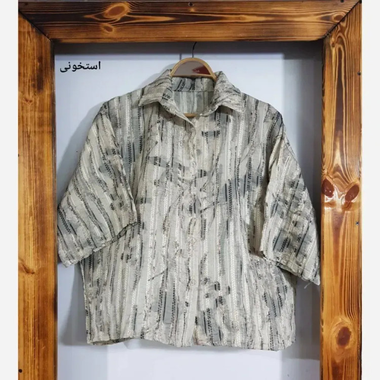 شومیز کوک دوزی گازوییلی فری سایز زنانه شانتون قد 60