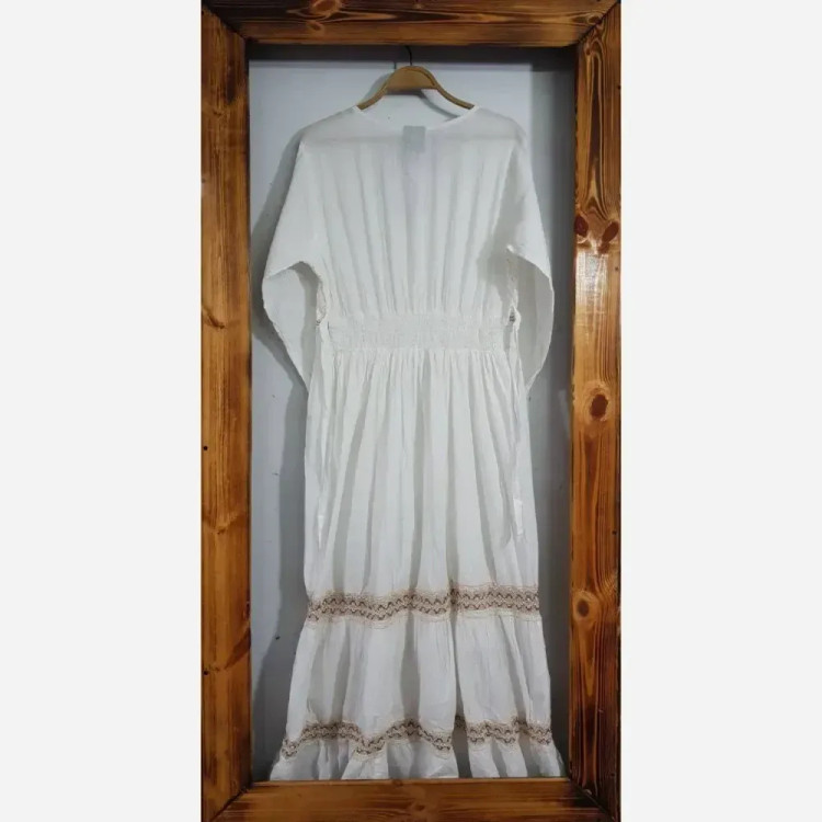 ماکسی ساحلی آنابلا لینن نخ وارداتی فری سایز زنانه قد 130