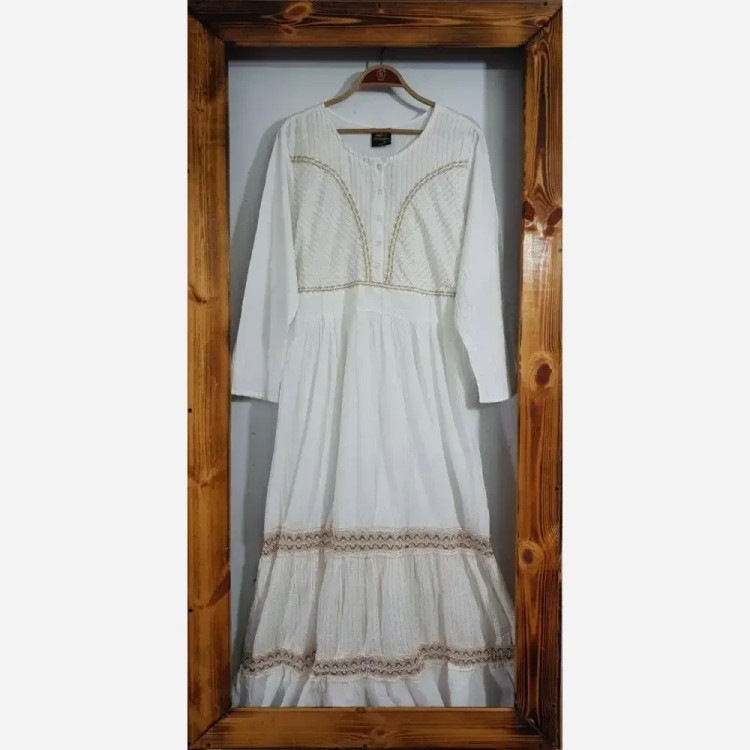 ماکسی ساحلی آنابلا لینن نخ وارداتی فری سایز زنانه قد 130