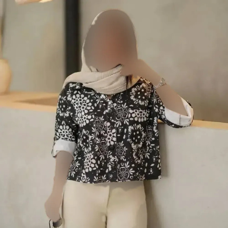 شومیز ترلان مخمل کبریتی چاپی زنانه فری سایز 38 تا 46 آستین گت دار