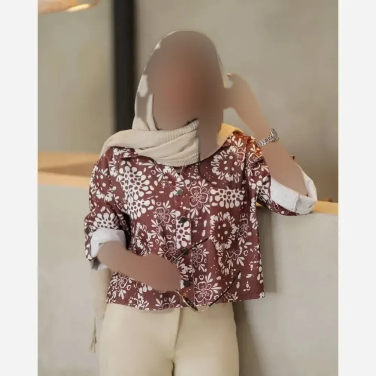 شومیز ترلان مخمل کبریتی چاپی زنانه فری سایز 38 تا 46 آستین گت دار