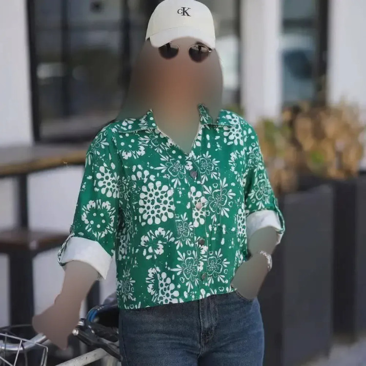 شومیز ترلان مخمل کبریتی چاپی زنانه فری سایز 38 تا 46 آستین گت دار