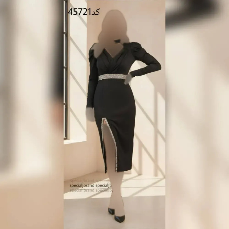 تونیک مجلسی زنانه کرپ کش قد بلند زیپ دار سایزبندی کامل