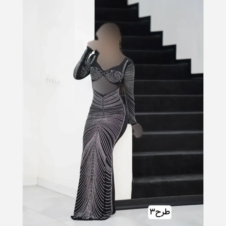 ماکسی نگینی بغل تور مدل لعیا جنس ریون ترک سایزبندی 123