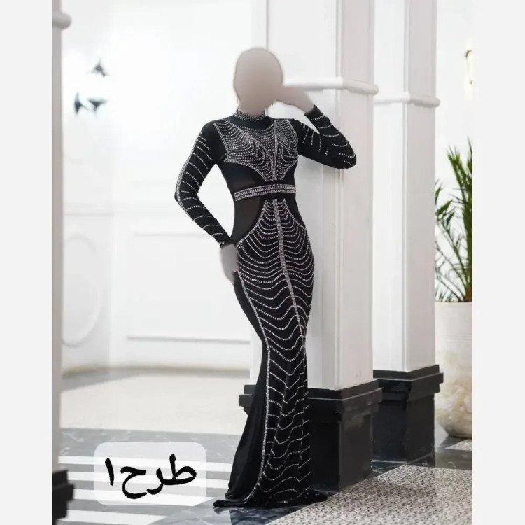 ماکسی نگینی بغل تور مدل لعیا جنس ریون ترک سایزبندی 123