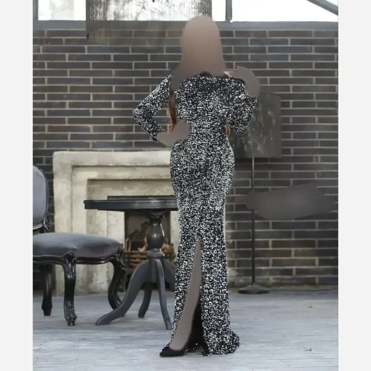 ماکسی مدل امیلیا پولکی مخمل پردار آستردار زنانه سایزبزرگ 38 تا 50