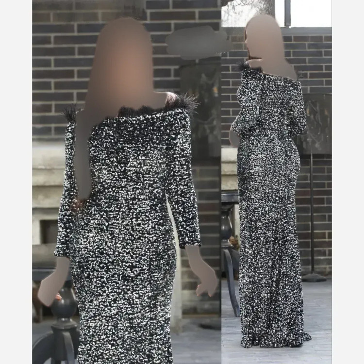 ماکسی مدل امیلیا پولکی مخمل پردار آستردار زنانه سایزبزرگ 38 تا 50