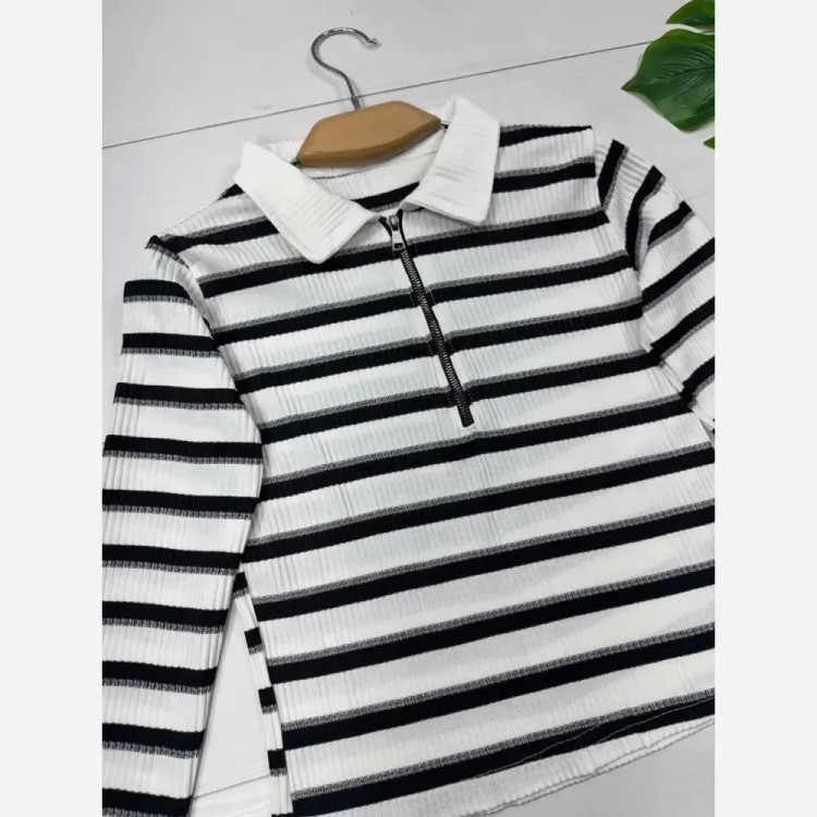 بلوز رزان فانریپ زنانه فری سایز مشکی طوسی شیک کاربردی