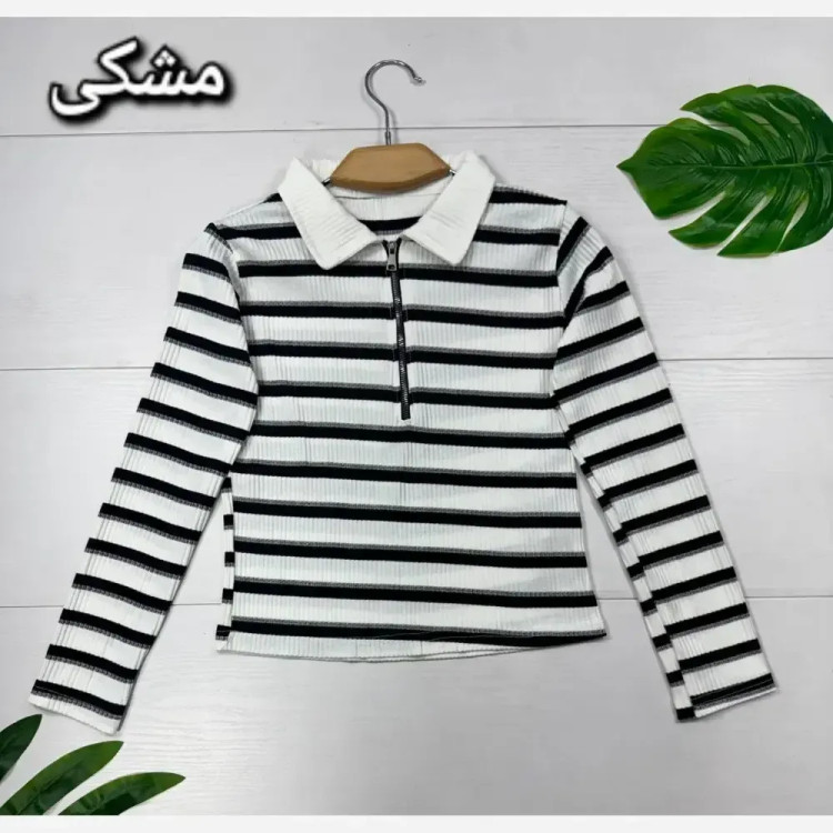 بلوز رزان فانریپ زنانه فری سایز مشکی طوسی شیک کاربردی