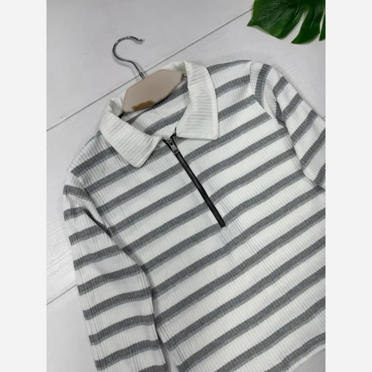 بلوز رزان فانریپ زنانه فری سایز مشکی طوسی شیک کاربردی