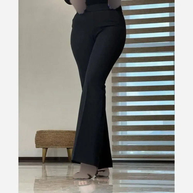 شلوار بوتکات مازراتی زنانه گرم بالا ضخیم مشکی سایزبزرگ