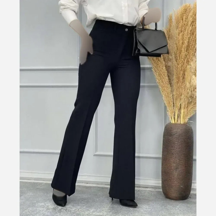 شلوار بوتکات مازراتی زنانه گرم بالا ضخیم مشکی سایزبزرگ