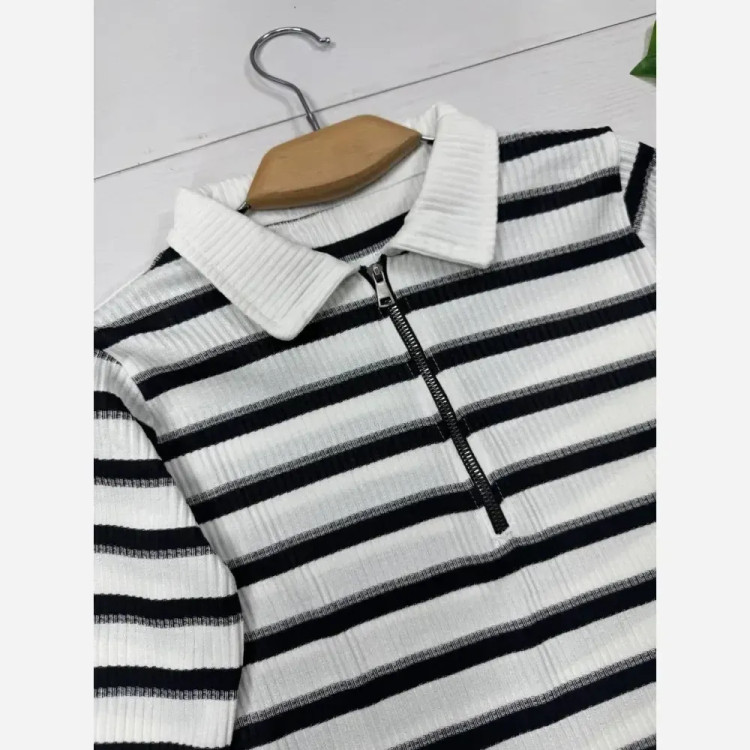 بلوز رزان فانریپ زنانه فری سایز مشکی طوسی شیک کاربردی