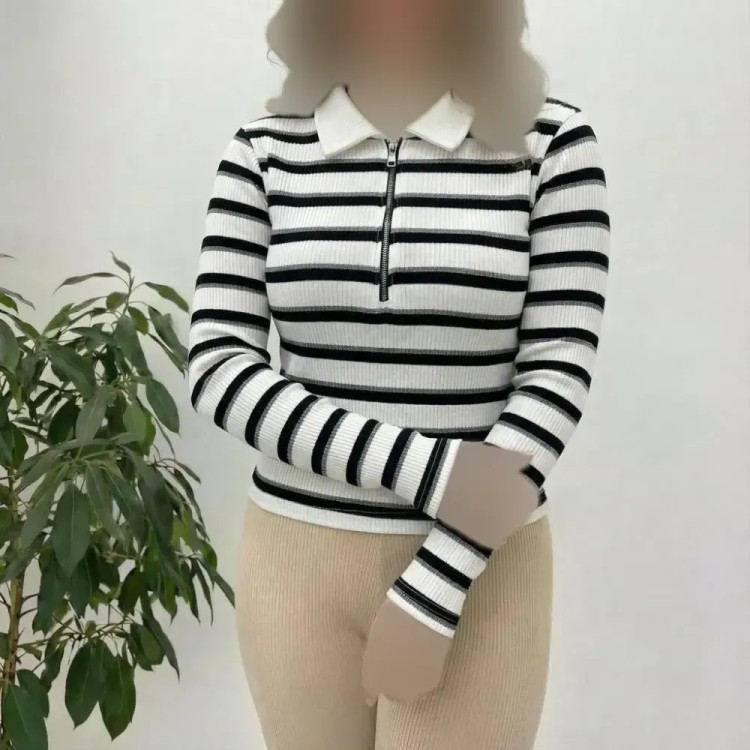 بلوز رزان فانریپ زنانه فری سایز مشکی طوسی شیک کاربردی