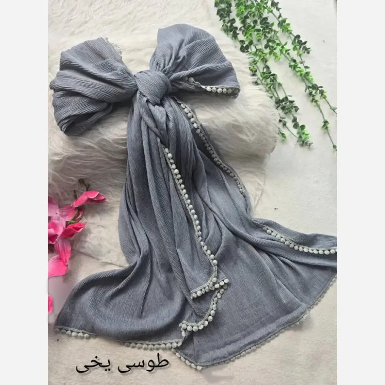 شال دور دانتل عدسی برشکا درجه یک با خرج کار دانتل خوشرنگ و باکیفیت