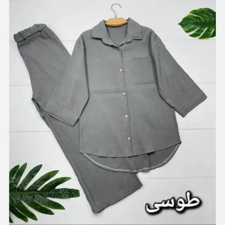 ست نازنین آیوا کوک دوزی فری سایز 38_46 زنانه نسکافه ای بنتون شیری کرم