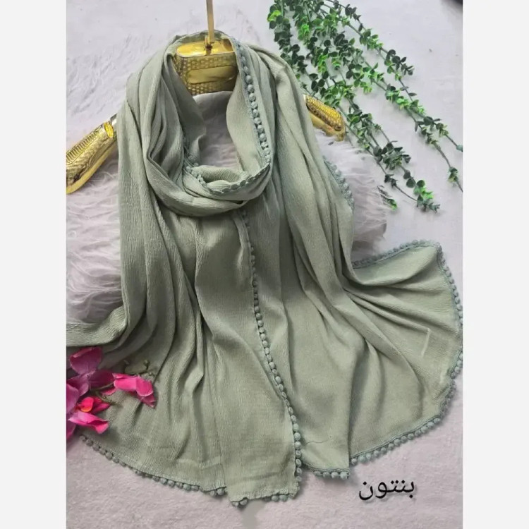 شال دور دانتل عدسی برشکا درجه یک با خرج کار دانتل خوشرنگ و باکیفیت