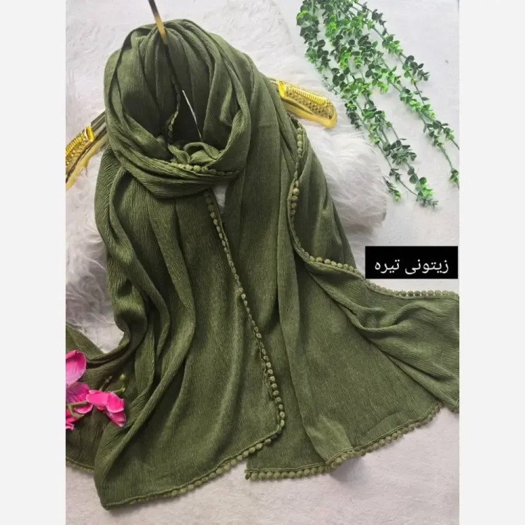 شال دور دانتل عدسی برشکا درجه یک با خرج کار دانتل خوشرنگ و باکیفیت