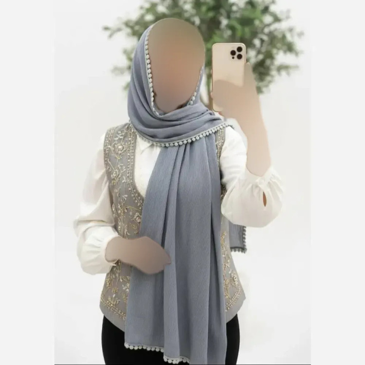 شال دور دانتل عدسی برشکا درجه یک با خرج کار دانتل خوشرنگ و باکیفیت