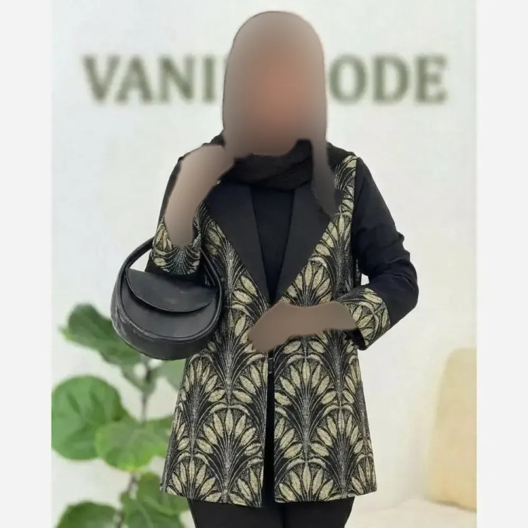مانتو مجلسی زنانه کرپ کش آوان طلایی نقره ای فری سایز شیک و با کیفیت
