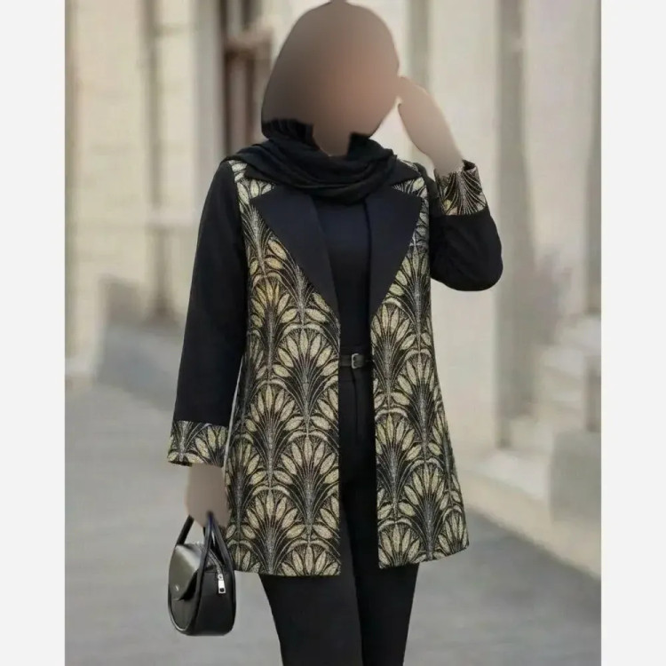 مانتو مجلسی زنانه کرپ کش آوان طلایی نقره ای فری سایز شیک و با کیفیت