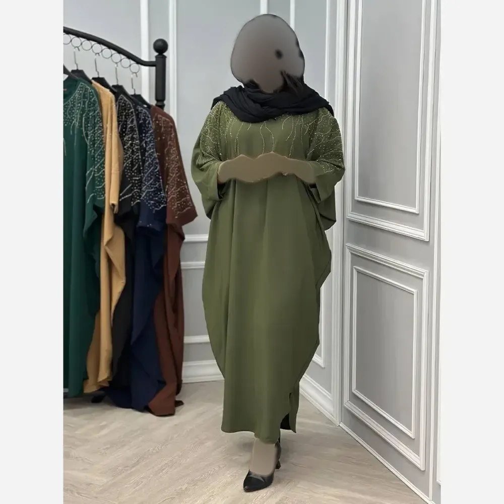 عبایی نگین آبشاری الیزه فری سایز زنانه مجلسی شیک مشکی کرم نسکافه ای