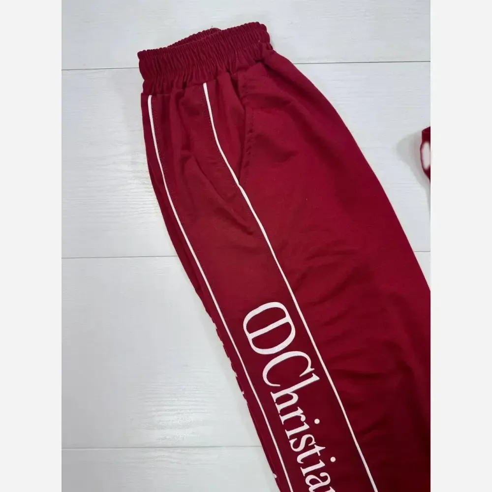 ست تیشرت و شلوار پنبه گلکسی کریستین دیور رنگی زنانه فری سایز