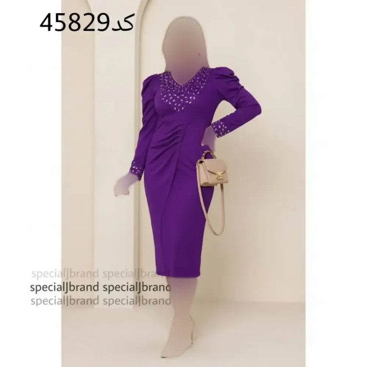 تونیک یاسی زنانه کرپکش قد 115 زیپدار سایز 38-40