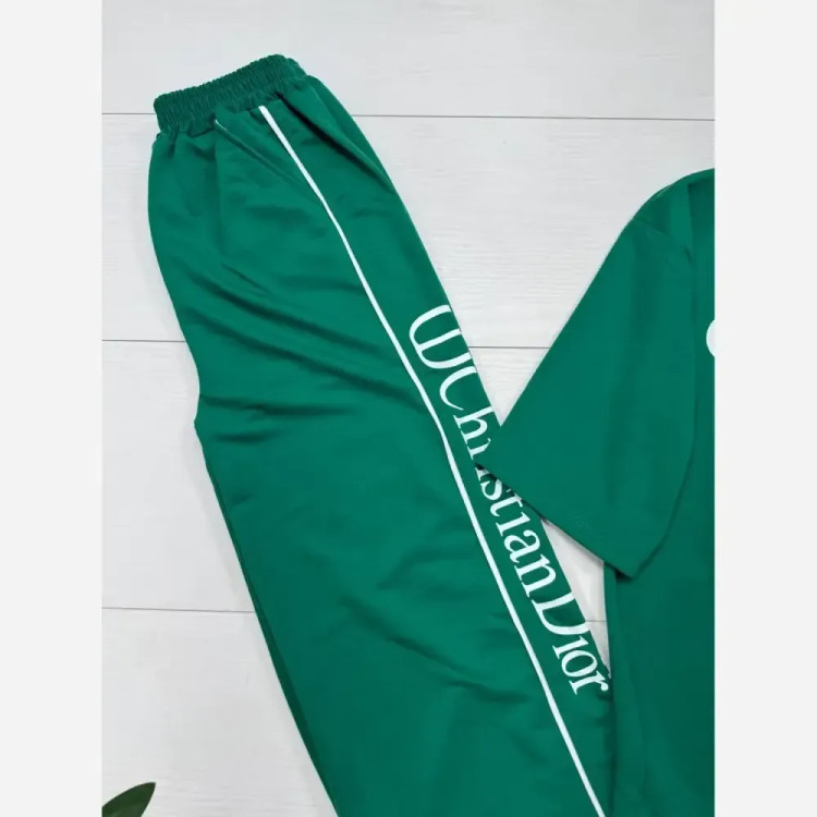 ست تیشرت و شلوار پنبه گلکسی کریستین دیور رنگی زنانه فری سایز