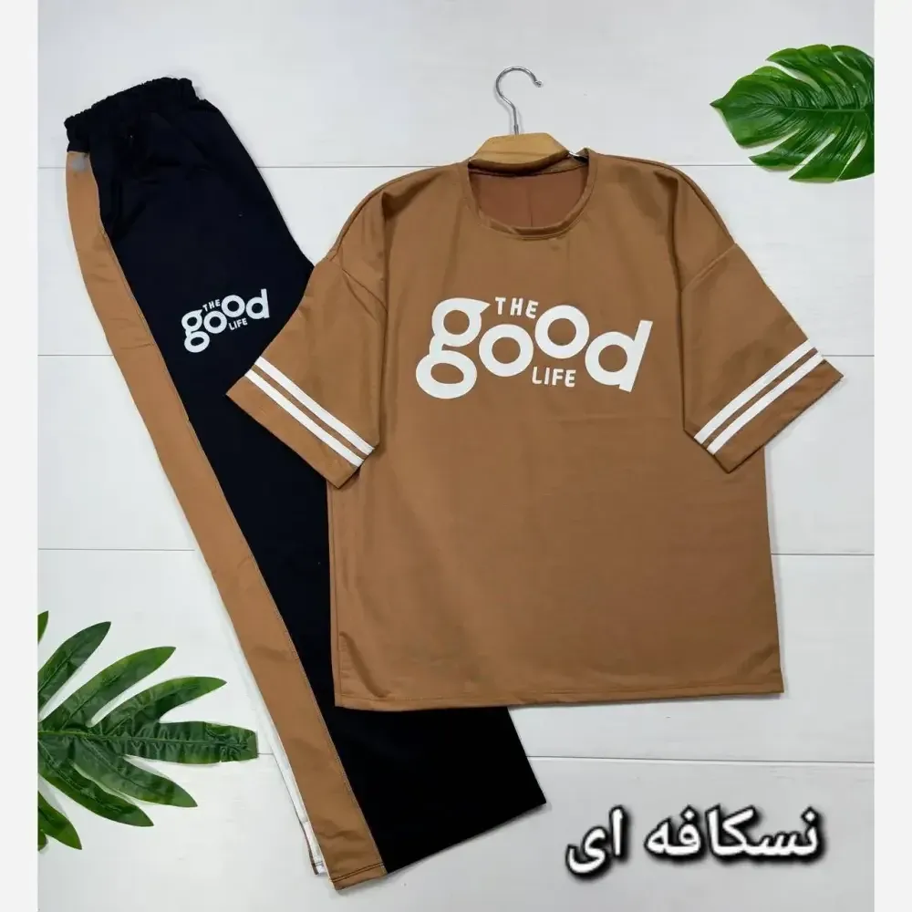 ست تیشرت و شلوار نخی زنانه بوگ فری سایز 38 تا 46 رنگ بندی متنوع